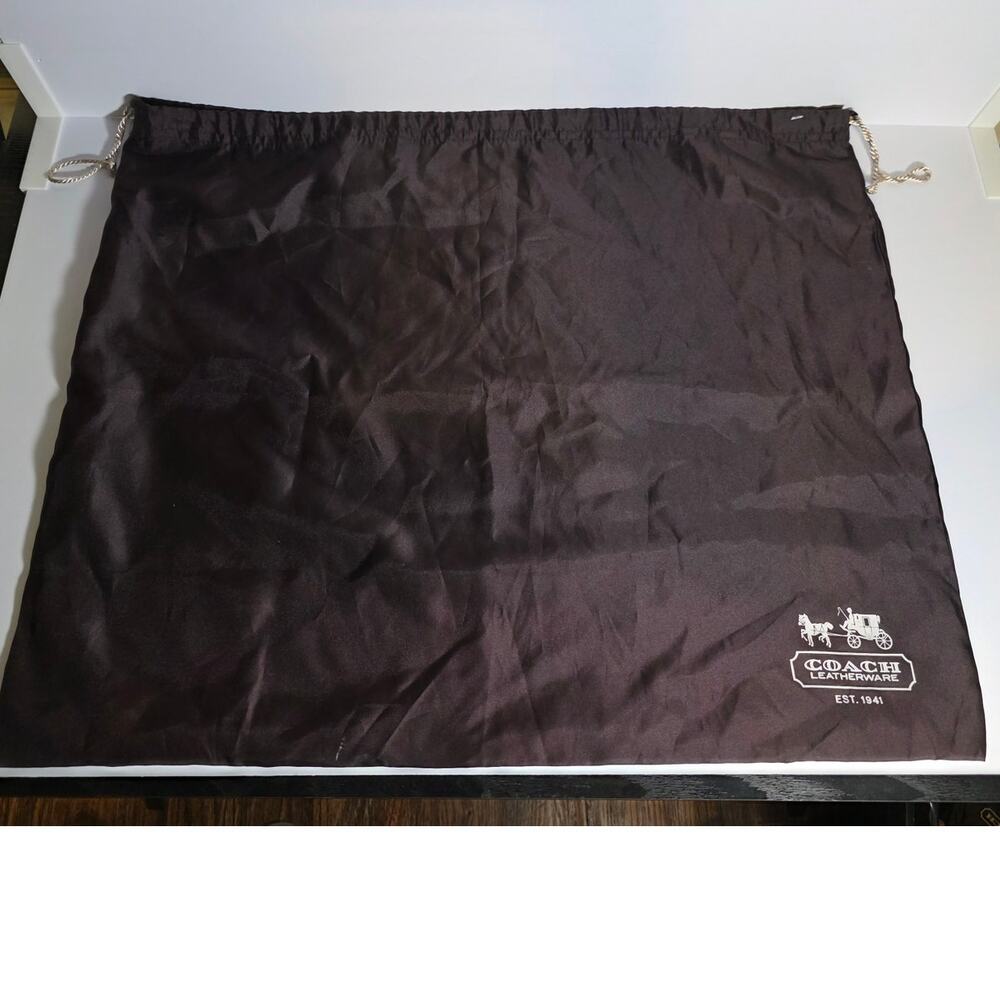 Coach 19”x23.5” Drawstring Dust Bag Black Gray string